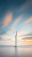 Fototapeta premium Coastal Beacon for Sunrise Seascape.