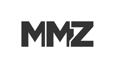 Obraz premium MMZ logo design template with strong and modern bold text. Initial based vector logotype featuring simple and minimal typography. Trendy company identity.