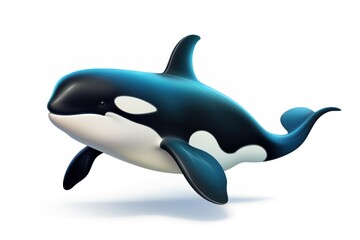 Obraz premium Orca cartoon 3d realistic animal mammal whale.