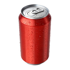 Red soda can isolated white.