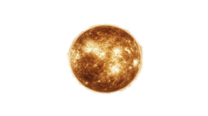 the Sun as seen from space. isolated on transparent background	