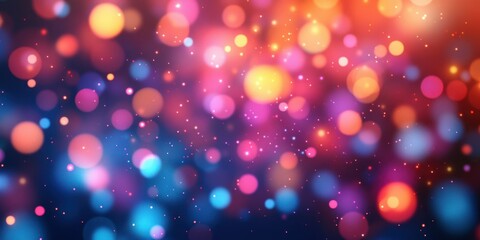 Colorful bokeh lights creating a vibrant atmosphere for festive celebrations during night hours
