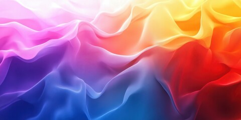 Obraz premium Colorful abstract fabric cascading in waves, creating a harmonious blend of hues in a soft and gentle display