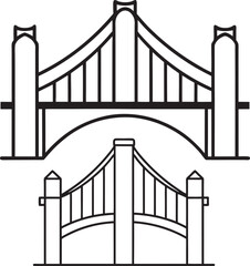 gate bridge vector illustration