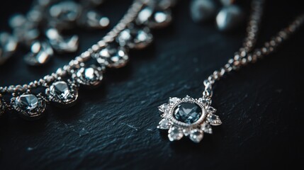 fashionable women's jewelry vintage tone on black board