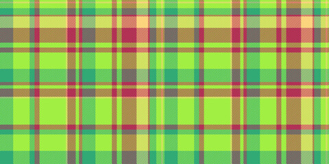 Vibrant lime green plaid textile pattern. Ideal for fashion, home decor, and website backgrounds.  This cheerful, energetic design evokes feelings of freshness and spring.