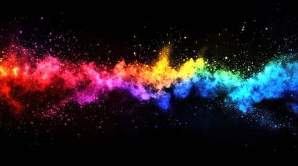 Fototapeta premium Rainbow dust trail, cosmic backdrop