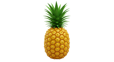 Fototapeta premium Ripe Pineapple Fruit on Transparent Background Tropical Summer Vibe