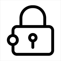 lock line icon vector illustration isolated on white background
