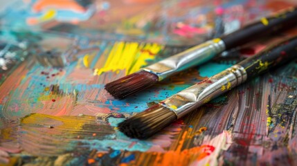 Expressive Paintbrush Art: Unleashing Creativity through Paint and Craft for Exhibition - Worthy Backgrounds