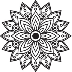 black and white floral ornament