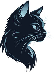 Fototapeta premium Stylish Black Cat Vector Illustration