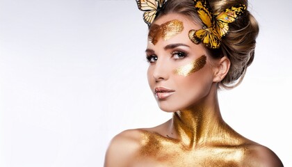 Obraz premium woman with butterfly 