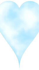 Abstract Watercolor Illustration Of A Transparent Blue Heart In The Sky Background Symbolizing Love Dreamy Air Light