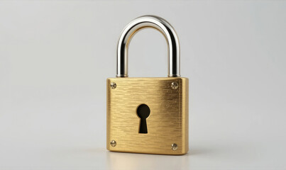 Naklejka premium Golden Padlock Still Life Represents Security, Privacy and Protection