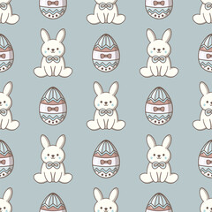Easter eggs. Seamless vector pattern for fabric design, wrapping paper, wallpapers.  Hand drawn.