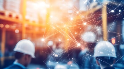 Fototapeta premium Abstract Network Connection Industry Workers Concept