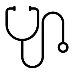 stethoscope line icon vector illustration isolated on white background