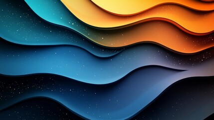 A modern abstract background with dynamic geometric shapes in shades of blue, green, and orange, perfect for a business presentation