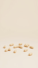 Magnesium glycinate capsules on a table with blurred background.