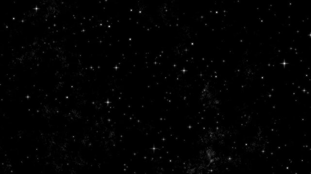 4k Animated sparkle stars silver motion background. falling Colorful glowing stars animation on black background, Twinkling stars animation. falling sparkling star  flashing light. glittering silver s