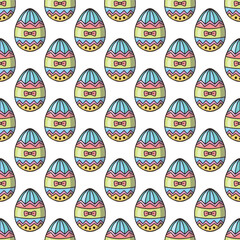 Easter eggs. Seamless vector pattern for fabric design, wrapping paper, wallpapers.  Hand drawn.