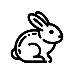 Obraz premium Outline vector illustration on transparent background of a rabbit