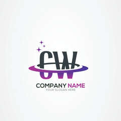Modern Letter CW WC Planet space logo design With Creative Vector Elements