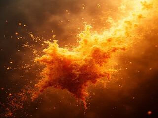 Abstract particles exploding in a dynamic burst of energy