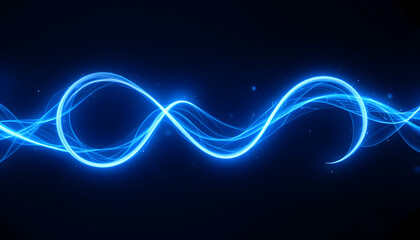 Glowing Blue Energy Wave – Abstract Light Motion on Dark Background

