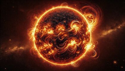 "A Hyper-Realistic View of the Sun: Fiery Surface with Solar Flares, Plasma Eruptions, and Massive Sunspots"