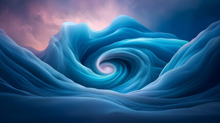 Fototapeta premium Radiant Light Burst in Space: Swirling Blue Energy Vortex