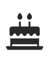 black and white svg vector birthday cake icon 