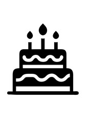 black and white svg vector birthday cake icon 