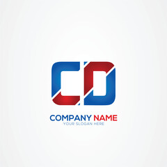 CD DC Creative Modern Letters Logo Design Element red and blue