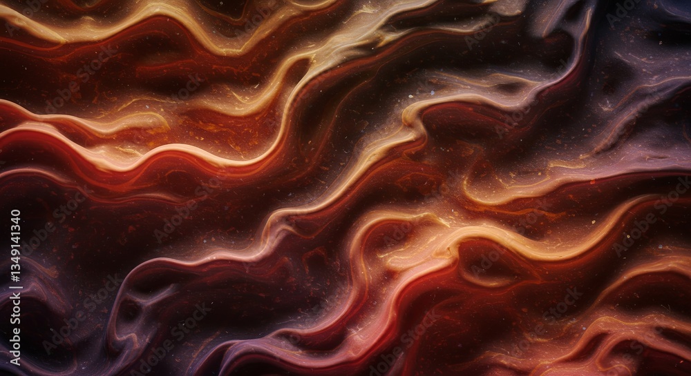 Poster The image is a close up of a red and orange wave pattern