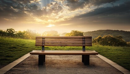 Fototapeta premium bench at sunset