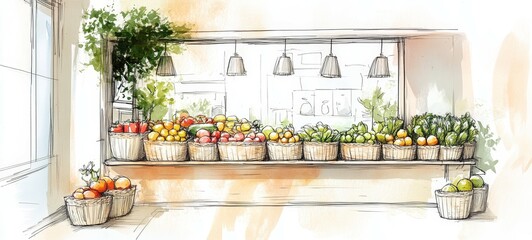 Minimalist Market Stand, Farmers markets