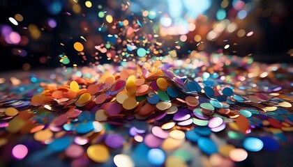 Confetti Explosion: a vibrant explosion of colorful confetti, creating a celebratory and dynamic atmosphere. Capturing the essence of joy, fun, and special occasions.