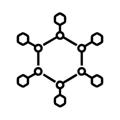 molecule, Organic chemistry outline icon, isolated vector illustration