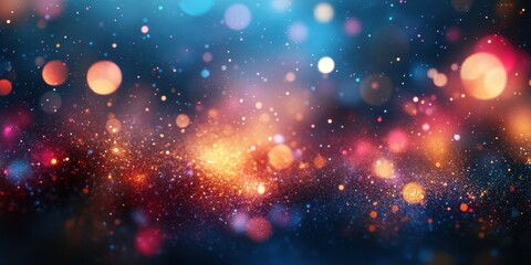 Colorful abstract background showing glowing lights and textures in a cosmic display at night