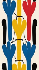 Connected Hands Abstract Art.