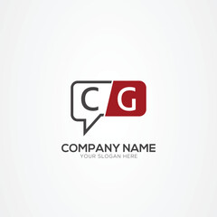 Letter CG GC Creative tech logo, chat design, communication, robot logo design Vector