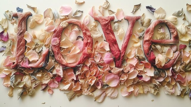 Playful love word design with a fun, whimsical touch