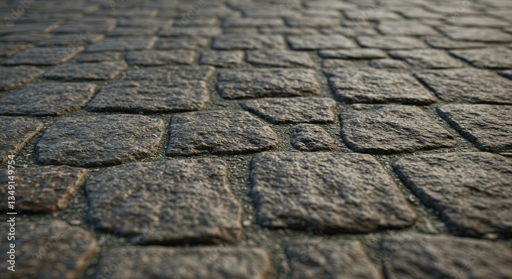Poster a close up of a brick sidewalk with a grayish color