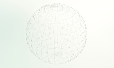 ワイヤーフレームな球体のイラスト