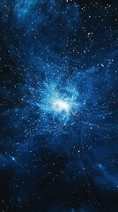 Exploration of cosmic phenomena in a vibrant blue and black galaxy at night revealing the complexity of the universe