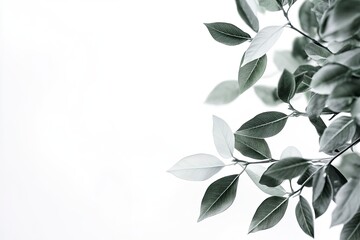 Elegant Green Leaves Isolated on White Background for Nature Designs