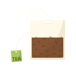 Square bag of tea drink doodle illustration clipart