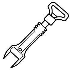 Minimalist Wine Opener Line Art Vector
